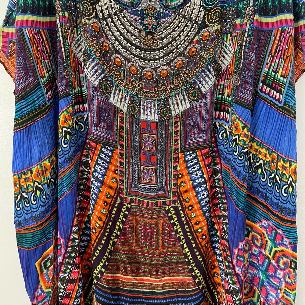 Camilla Crystal  Round Neck Kaftan Maxi Dress in Ancient Paj Ndau - Picture 15 of 16